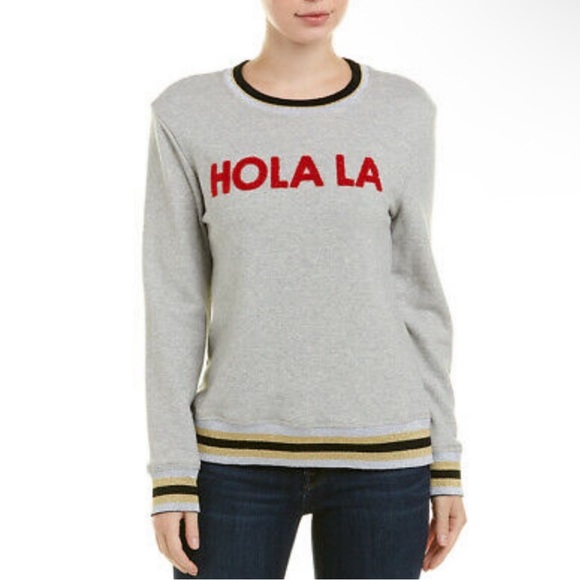 Trina Turk Hola LA Letterman Sweatshirt Sweater - Picture 1 of 14